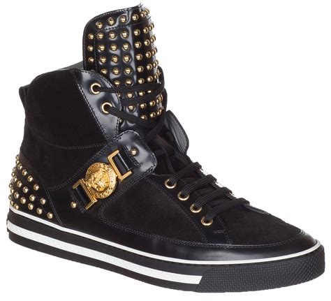 versace black high top sneakers|versace high top vintage sneaker.